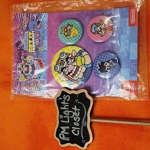 Nintendo Wario Ware Get it Together! Collectible Pin Set 4 New